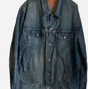 Levis Men's Trucker Jacket Blue Denim Cotton Button Jacket Size XXL
